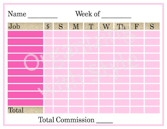 Chore Chart Layout