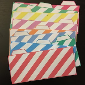 Wallet Dividers - Striped Print, Set of 9, Non-labeled