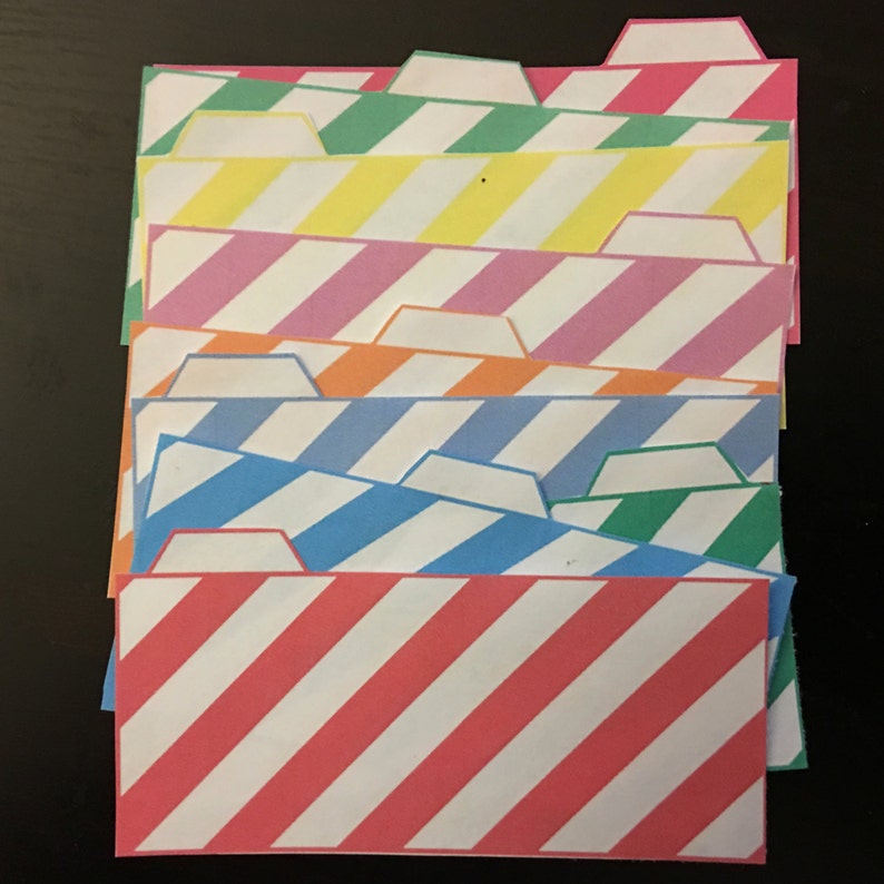 Wallet Dividers Striped Print, Set of 9, Nonlabeled Etsy