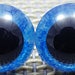 15 mm Special Handpainted Safety Eyes, 1 pair of Realistic Iris Eye, Unique Amigurumi Eyes, Blue Safety Eyes with Washer R079