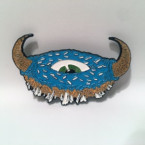 Devil Donut - Blueberry - 2.5 inch wide enamel pin