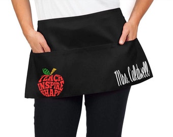 Teacher's Apron-Personalized Gift for Teachers-Apron for Teachers-Personalized Apron-Monogram Waist Apron-Personalized Teacher Gifts