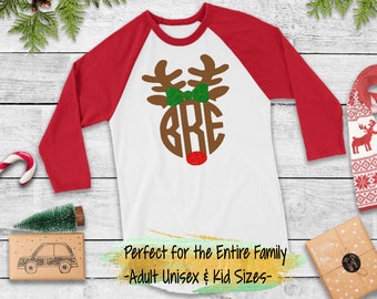 Girls Christmas Shirt-Kids Christmas Shirt-Personalized Christmas Shirt-Boys Christmas Shirt-Monogram Christmas Shirt-Reindeer Shirt