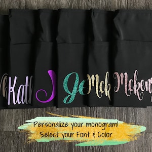 Monogram Apron-Monogram Waitress Apron-Monogram Teacher Apron-Personalized Apron-Server Apron-Cosmetology Apron-Teacher Gifts-Makeup Apron