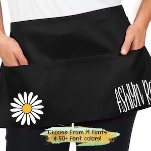 Daisy Apron-Monogram Apron-Personalized Apron-Server Apron-Teacher Apron-Cosmetology Apron-Makeup Apron-Teacher Gifts-Custom Apron