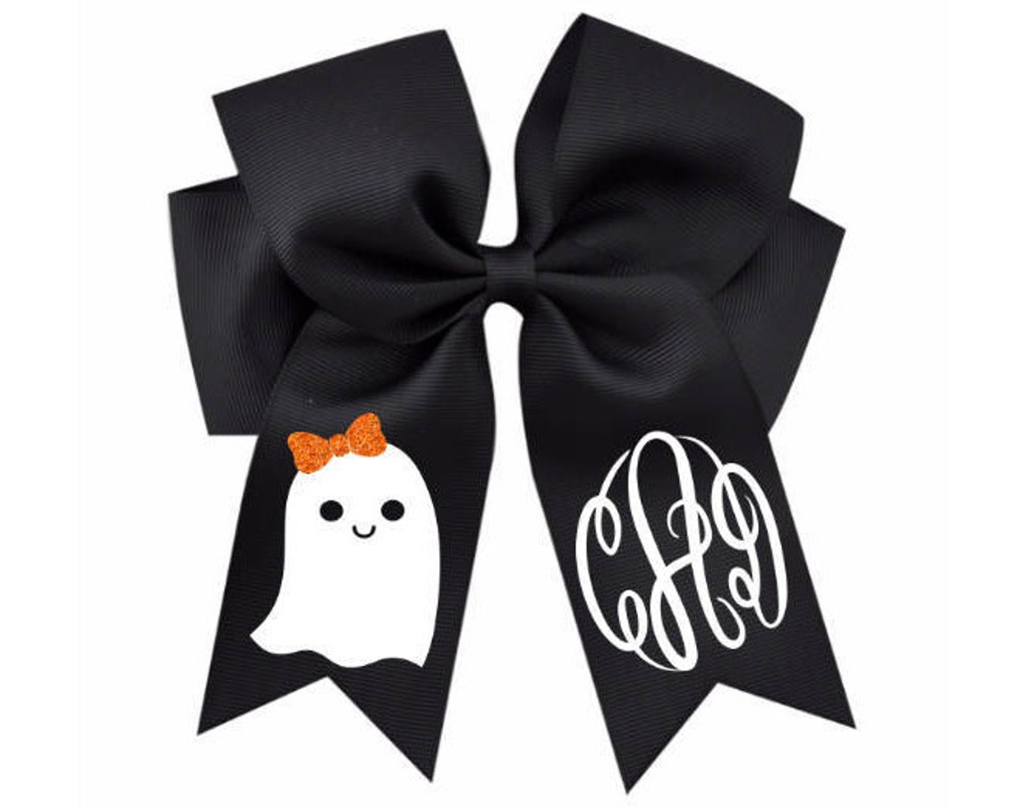 Halloween Hair Bowmonogram Halloween Hair Bowpersonalized Etsy