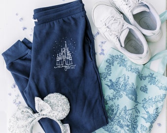 Cozy Magic- White on Navy Jogger