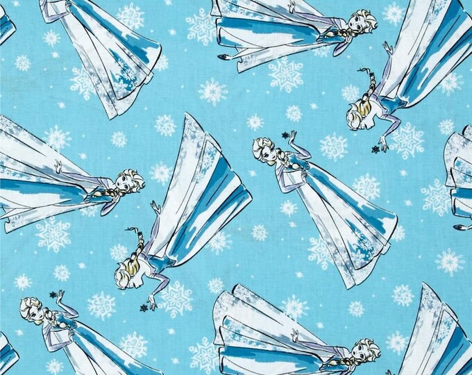 Elsa Frozen Cotton fabric by the Half Yard Etsy