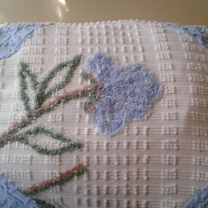 Throw Pillow Cover from a vintage Chenille bedspread