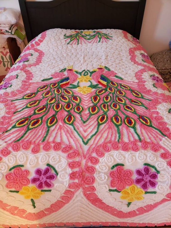 Vintage cheap chenille bedspread