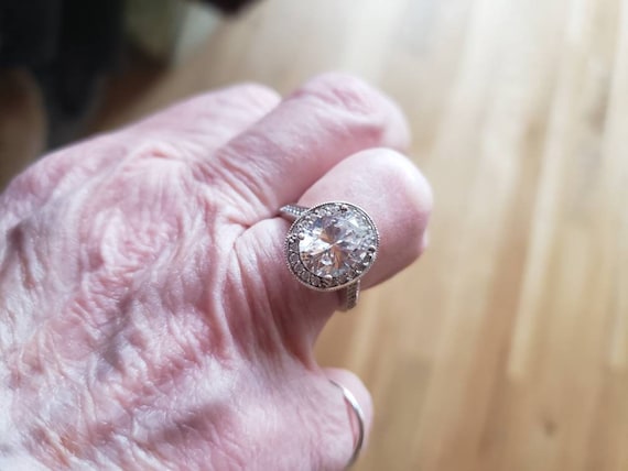 Diamonique 3 Carat Halo Ring Etsy Australia