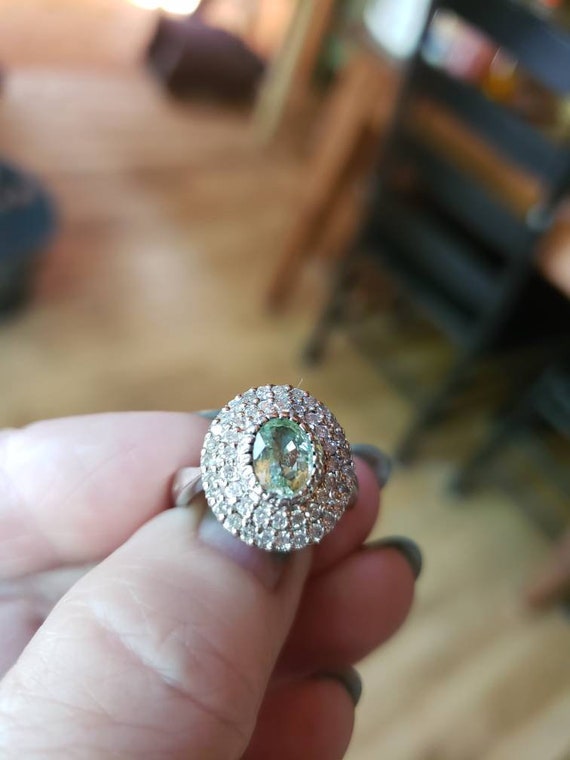 Pariba Tourmaline and Diamond Ring - image 1