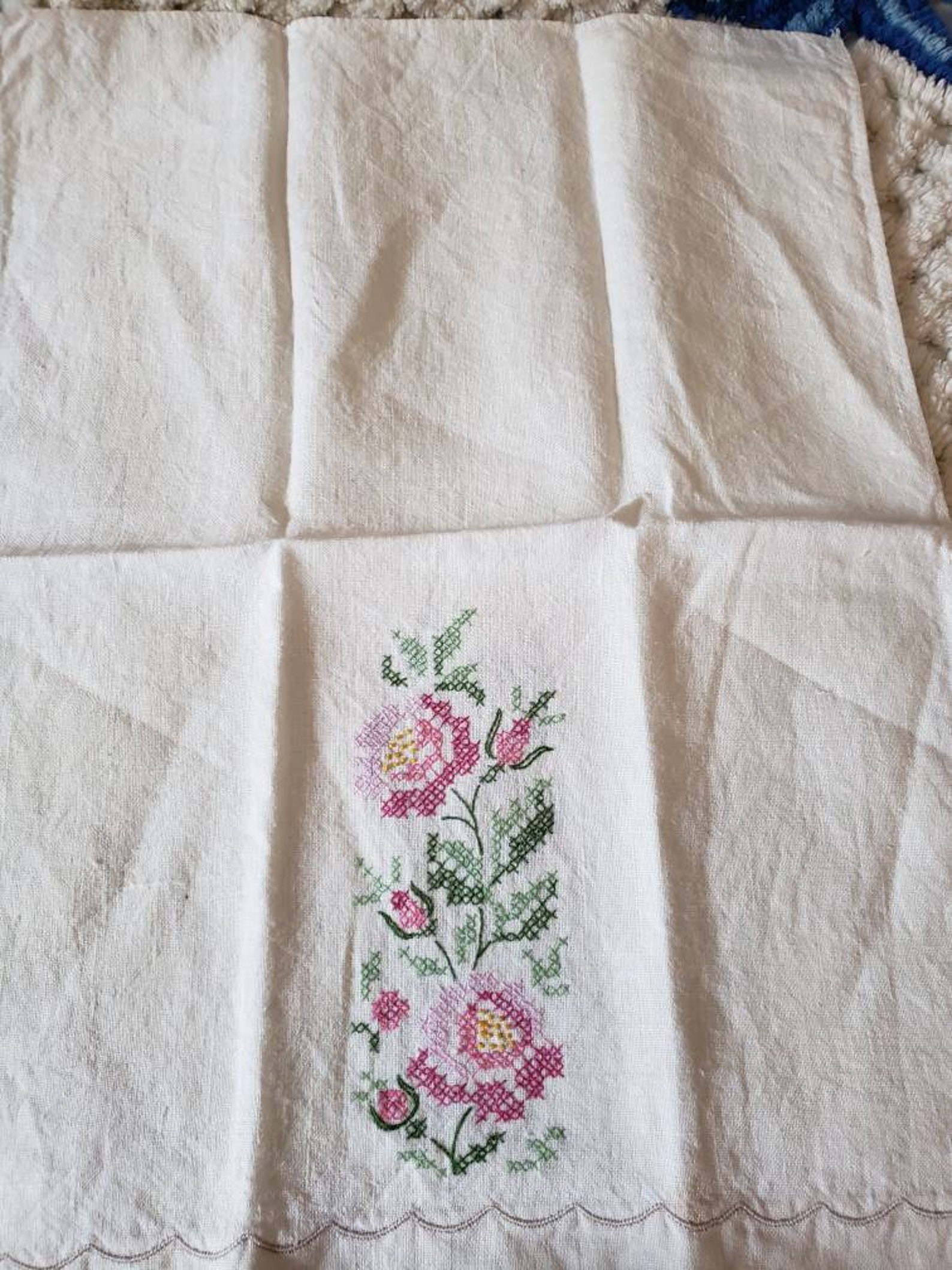 Pair of Vintage Hand Embroidered Tea Towels Etsy