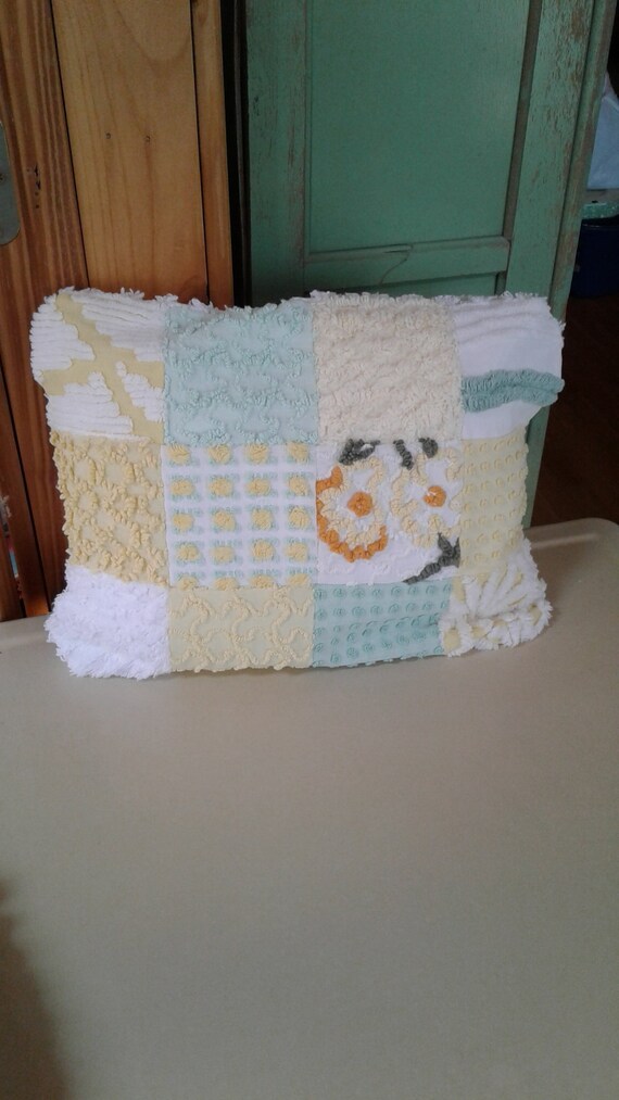 Vintage Chenille Throw Pillow Cover Etsy
