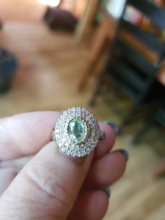 Pariba Tourmaline and Diamond Ring - image 2