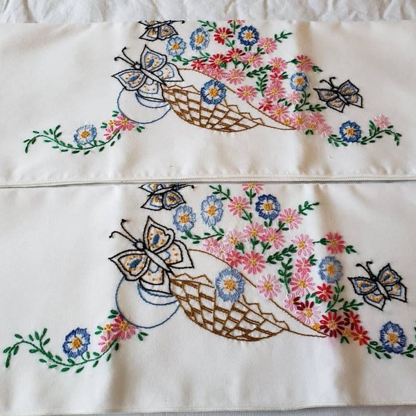 Embroidered Pillowcases Etsy