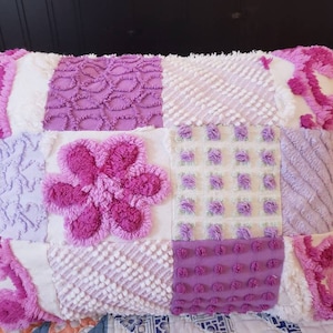 Vintage chenille pillow cover