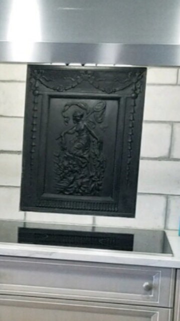 Vintage Cast Iron Fireplace Cover Birds of Paradise Motif VERY High