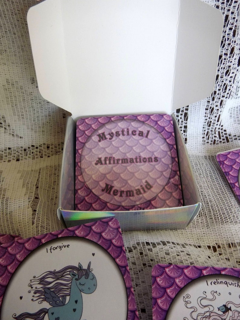 Mystical Mermaid Affirmation Card Deck, Coloring Book, and Affirmation Journal Gift Set image 10