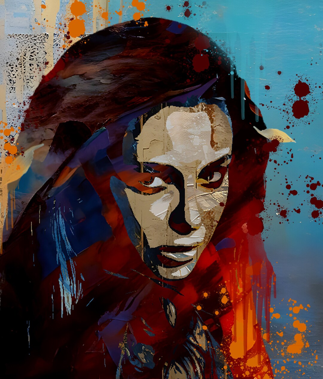 Wall Art Print, Abstract Artwork , Paper Art Print , Digital Art Made