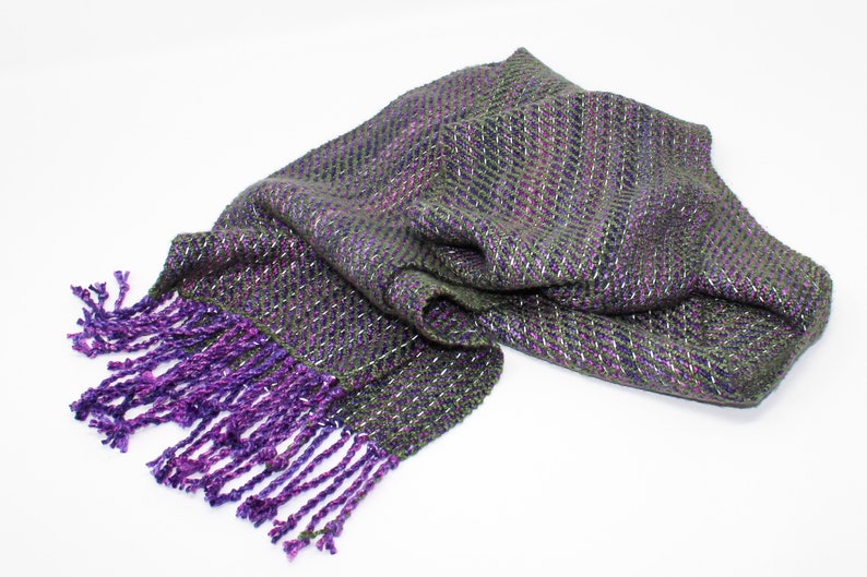 Green and Purple Reflective Scarf  Fresh Lavendar fluffy warm image 0