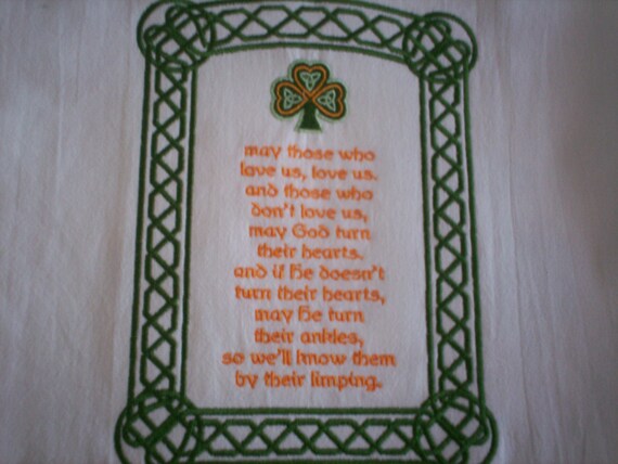Irish Blessing Ii Embroidered Tea Towel Irish Blessing Ii Etsy