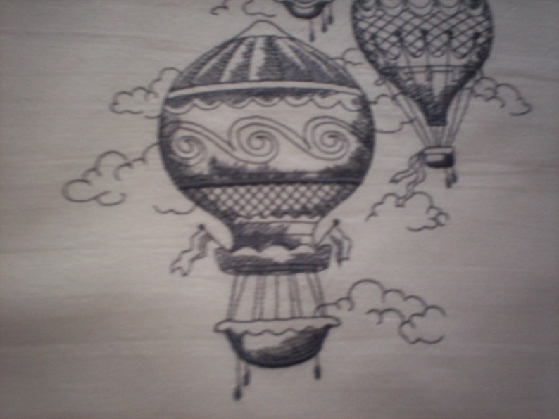 Hot Air Balloons Towel Lifting Me Higher Hot Air Balloon Trio Embroidered Flour Sack Towel Hot Air Balloon Trio Embroidered Tea Towel