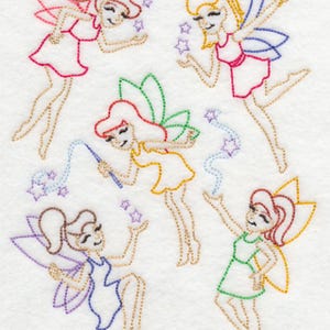 Embroidered Fairies Pillowcase: White Percale Standard/Queen, Personalized