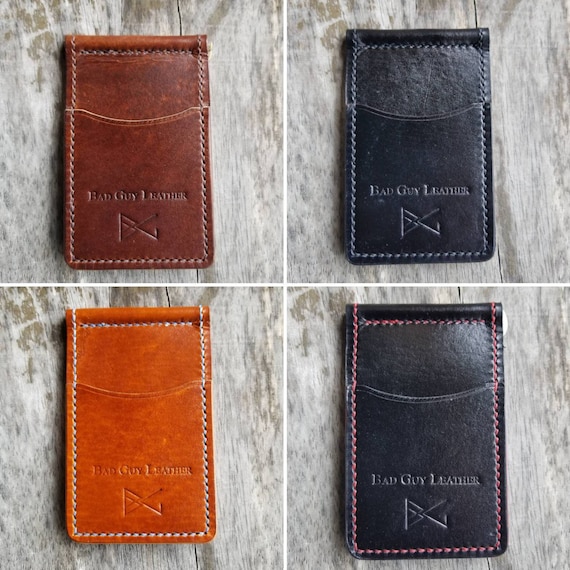 Leather Bi Fold Wallet For Man Front Pocket Walletcard Etsy - image 0