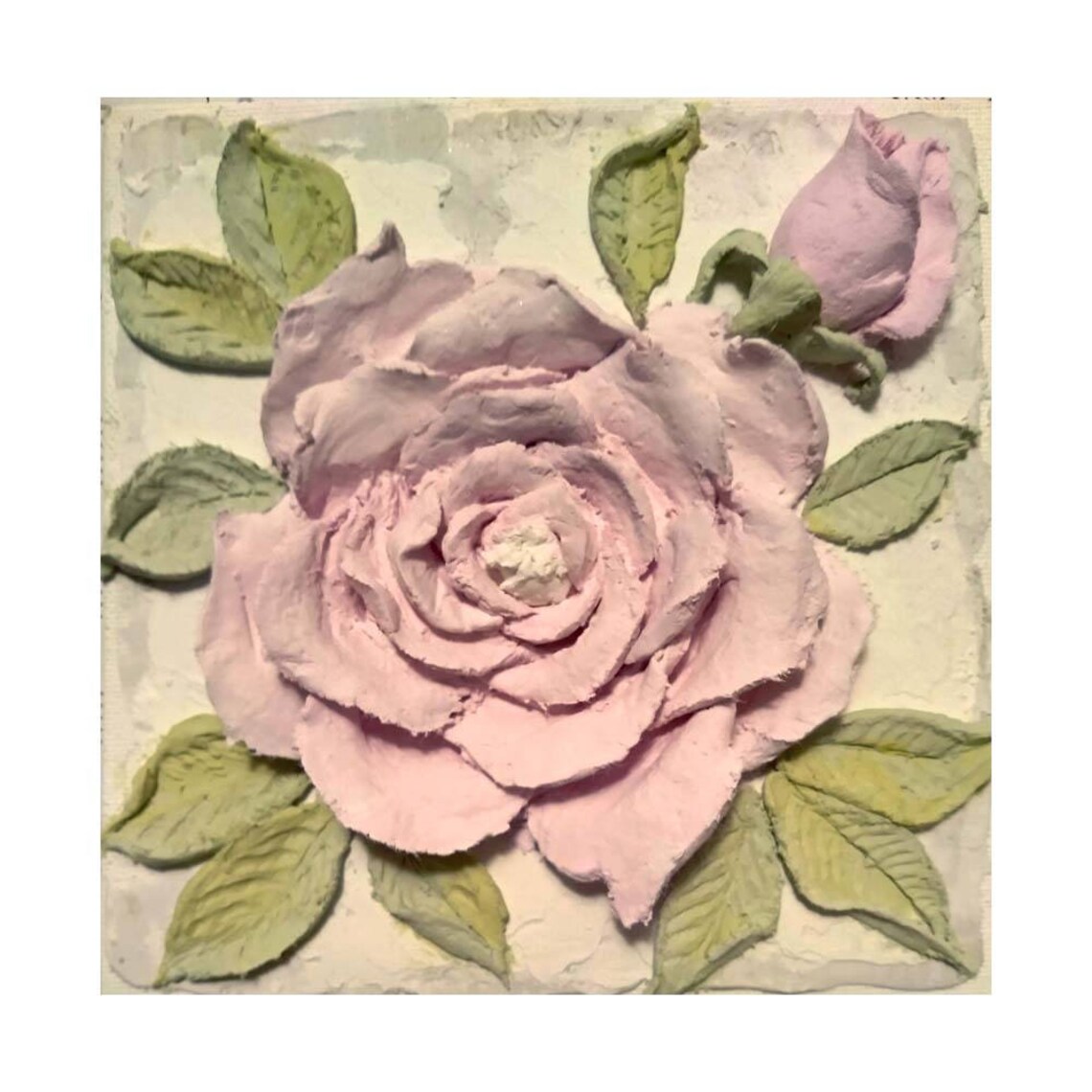 Pink Rose Shabby Chic Painting Original Impasto Oil Painting Etsy Polska