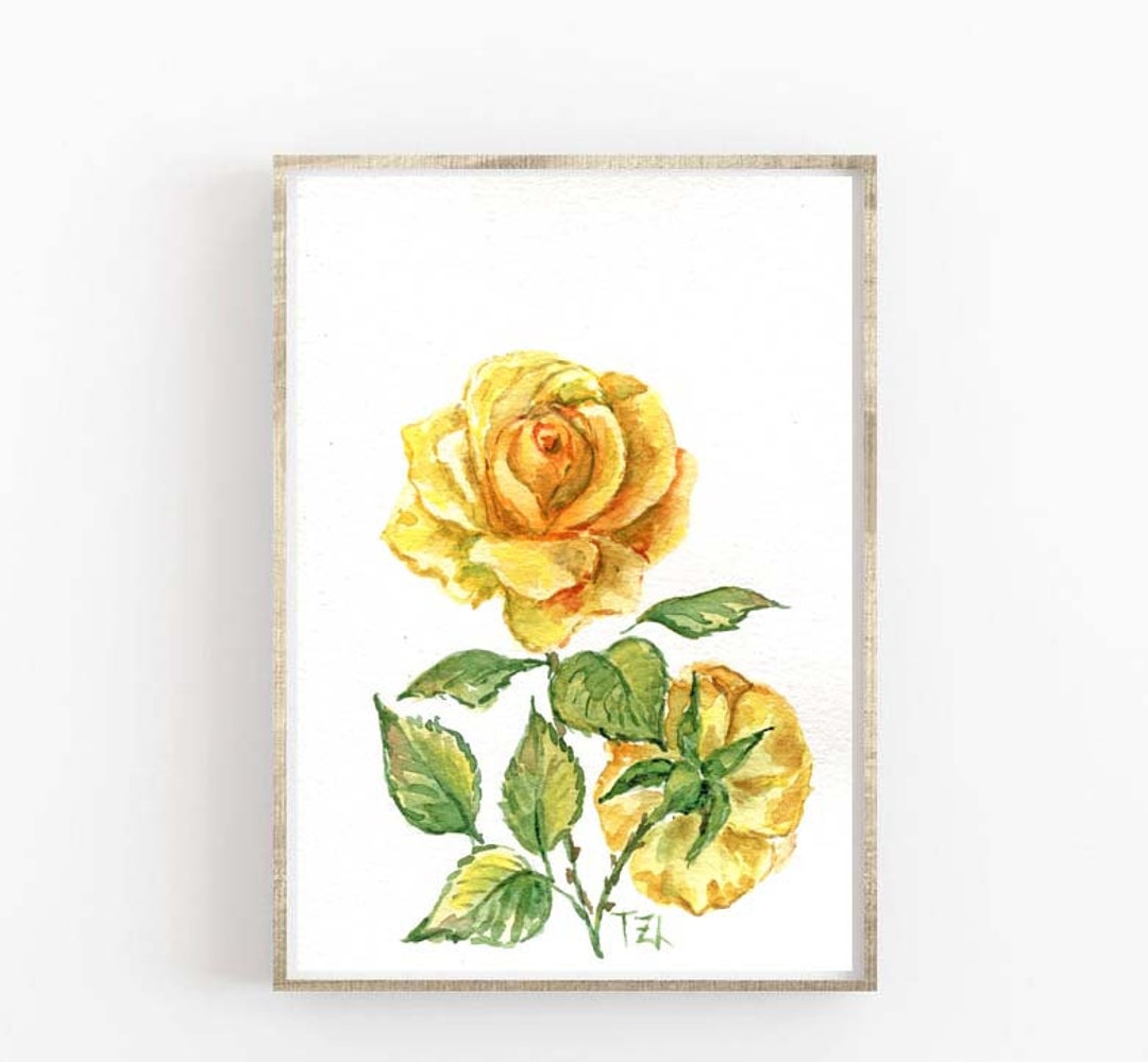 Yellow Roses Flowers Painting Original Watercolor Painting - Etsy