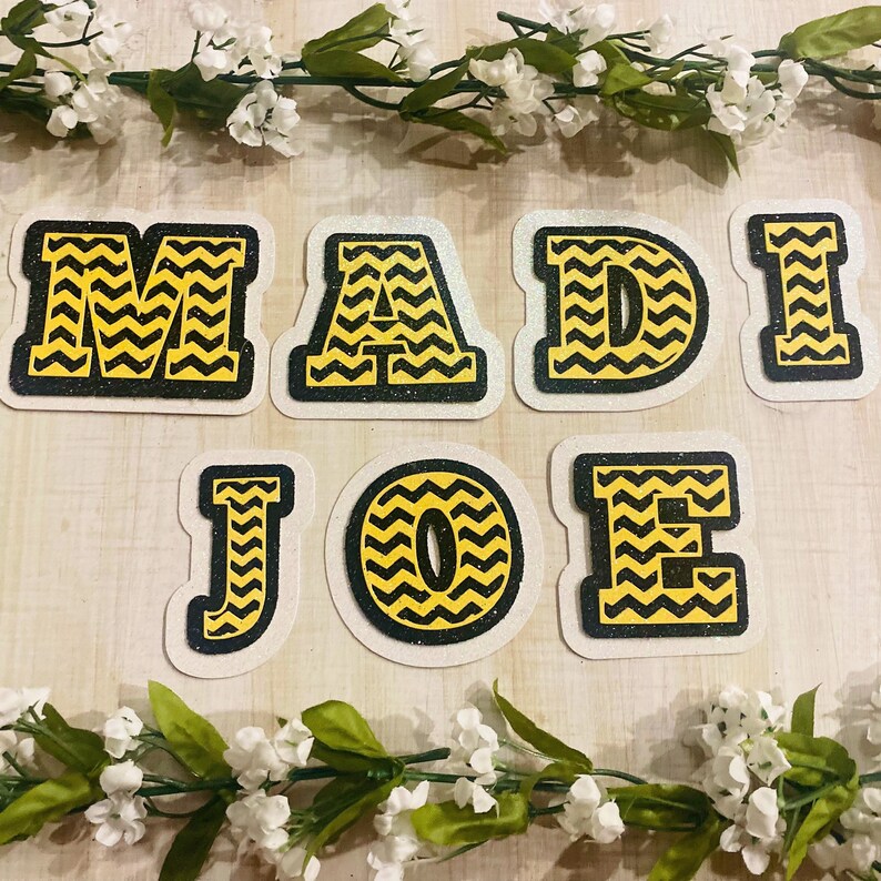 Decorated Font Glittered Cardstock Letters for Mums Etsy