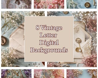 Romantic Junk Journal Paper, Vintage Letter Printable, Antique Envelope Ephemera, Floral Scrapbook Paper, Digital Download