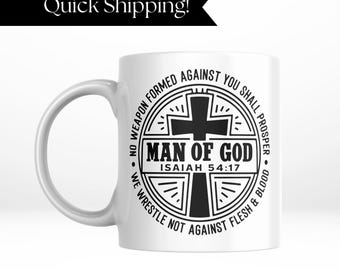 Man of God Coffee Mug, Christian Gift for Men, 15oz Ceramic
