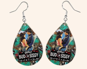 Urban Cowboy Earrings - 80s Movie Teardrop Earrings
