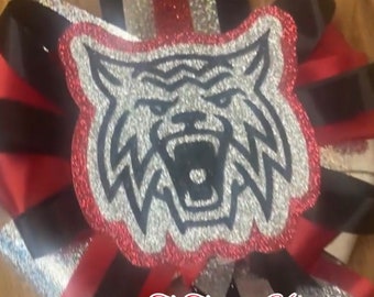 Personalized Glitter Homecoming Mum Garter: School Mascot, Sports Logos