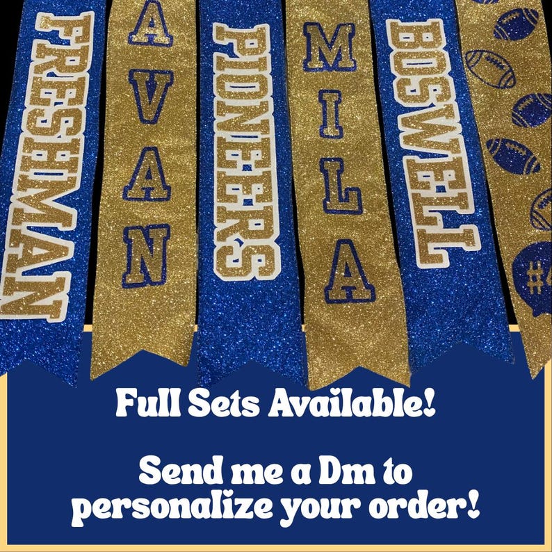 Personalized Homecoming Mum Ribbon: Custom Name, School Colors image 2