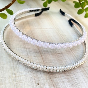 Beaded Woman’s Headband Wedding Hair Accessories for Sweet sixteen Formal wear accessories Pearled Headband Fancy Elegant Hair decor