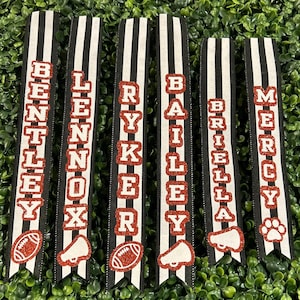 Personalized ribbons for Homecoming mums and garters Name Ribbon School Name and logo ribbon Homecoming ribbon Mum Accessories