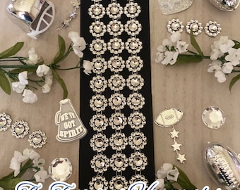Homecoming Mum Jeweled Ribbons Homecoming mum braids Homecoming mum supplies Homecoming garter HOCO mums Texas homecoming accessories