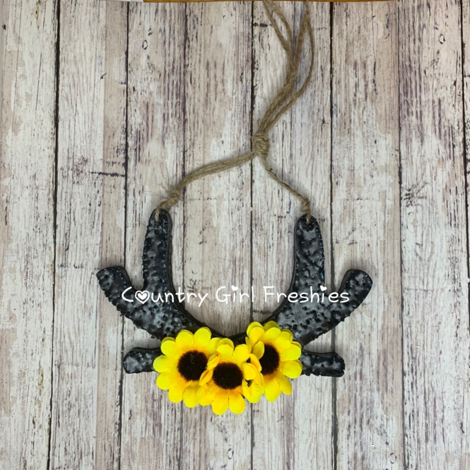 Deer Antlers Sunflower Custom Car Air Freshener Car