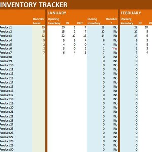 Modello Di Excel Monitoraggio Inventario Trimestrale Business Etsy