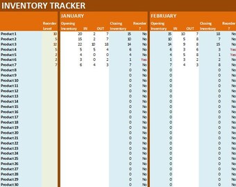 Quarterly Inventory Tracker Excel Template, Online Business Up to 500 Products Log/ Monthly Organizer Spreadsheet/Inventory Journal File