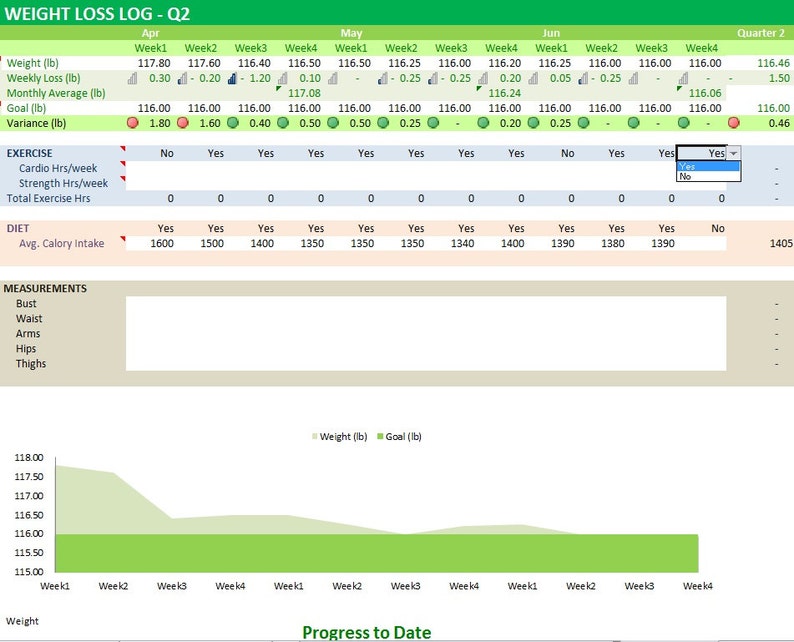 Weight Loss Log Excel Template Weight Tracker Spreadsheet