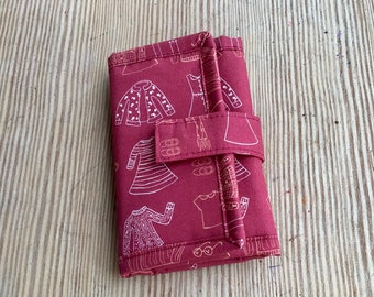 Wallet, Women's Wallet, Fabric Wallet, Card and Coin Holder, Credit Card Pockets, Coin Purse, Dark Red Wallet, Burgundy Billfold