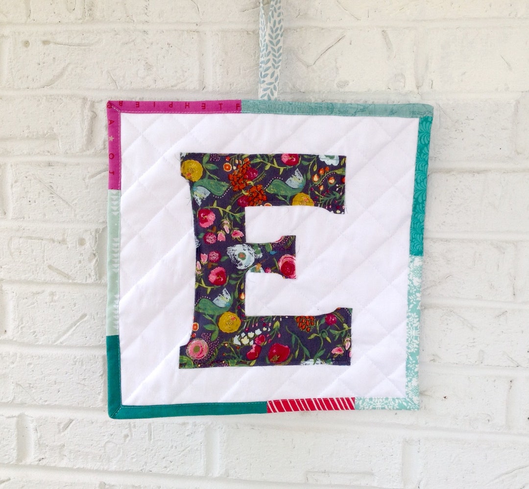 Initial Wall Hanging / Monogram Quilted Hanging / Personalized Wall Quilt / Monogram Wall
