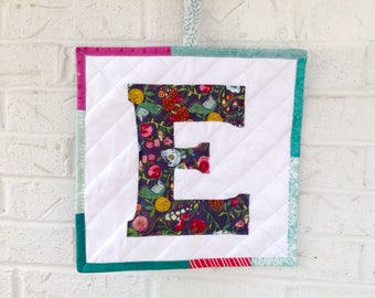 Initial Wall Hanging / Monogram Quilted Hanging / Personalized Wall Quilt / Monogram Wall Hanging / Custom Initial Decor / Wall Collage