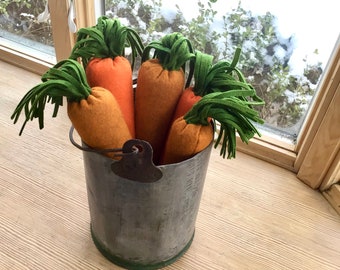 Felt Carrots, Spring Decor, Carrots, Felt Vegetables, Spring Decoration, Gardening Decor, Play Carrots, Easter Decor, Set of 5 Carrots