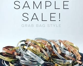 Sample Sale Grab Bag, gifts, hand stamped cuff