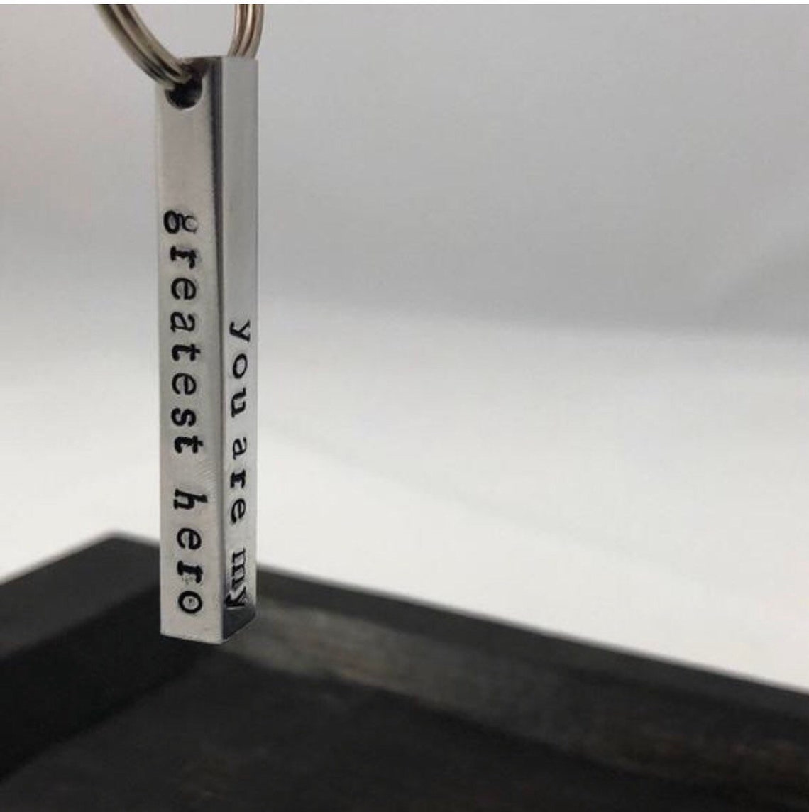 Bar Key Chain / Personalized Keychain / Brass Copper Etsy